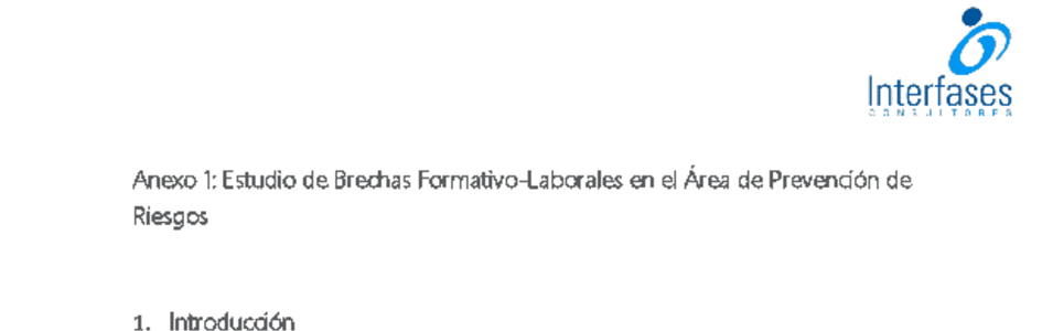 Estudio Brechas Área de Prevención de Riesgos Laborales
