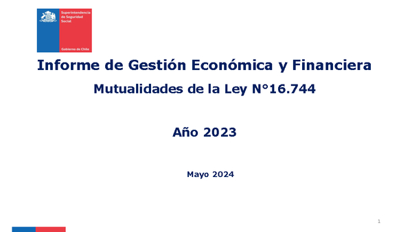 Informe sobre gestión económica financiera en 2023 de las mutualidades del seguro de accidentes del trabajo y enfermedades profesionales.