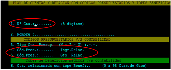 Ver imagen: "Plan de cuentas y relación con códigos presupuestarios y topes beneficios" Ver imagen: "Plan de cuentas y relación con códigos presupuestarios y topes beneficios"