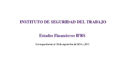 IST: Estados financieros individuales al 30 de septiembre de 2014