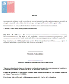 modelo de aviso trabajador reincorporado modelo de aviso trabajador reincorporado