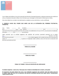 Modelo de aviso traspaso al padre Modelo de aviso traspaso al padre