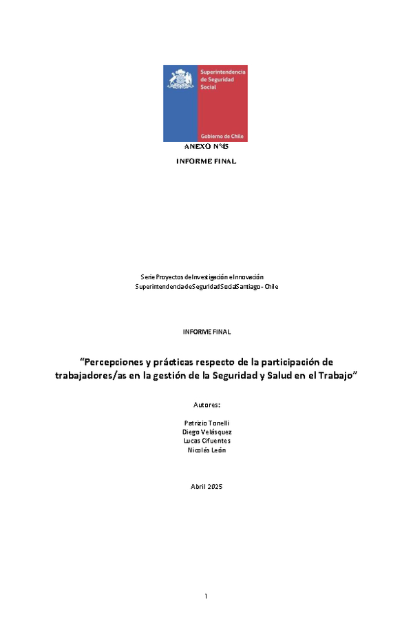 Percepciones y prácticas respecto de la participación de trabajadores/as en la gestión de  la Seguridad y Salud en el Trabajo