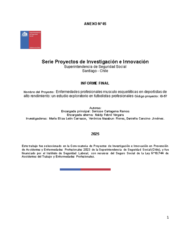 Enfermedades profesionales musculoesqueléticas en deportistas de alto rendimiento: un estudio exploratorio en futbolistas profesionales