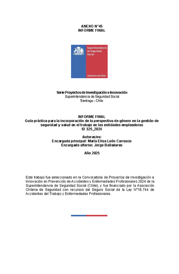 Guía práctica para la incorporación de la perspectiva de género en la gestión de seguridad y salud en el trabajo en las entidades empleadoras