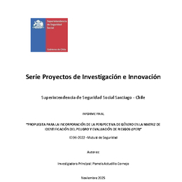 Propuesta para la incorporación de la Perspectiva de Género en la matriz de Identificación del Peligro y Evaluación de Riesgos (IPER)