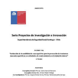 Evaluación de la usabilidad de exoesqueletos para la prevención de trastornos musculoesqueléticos en actividades de mantenimiento en la industria minera